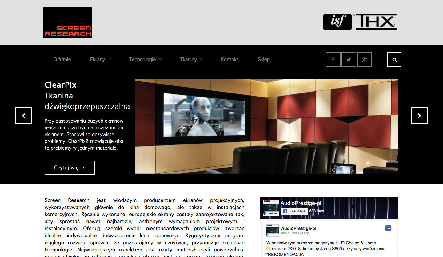 Screen Research Polska strona internetowa - ForWebsite
